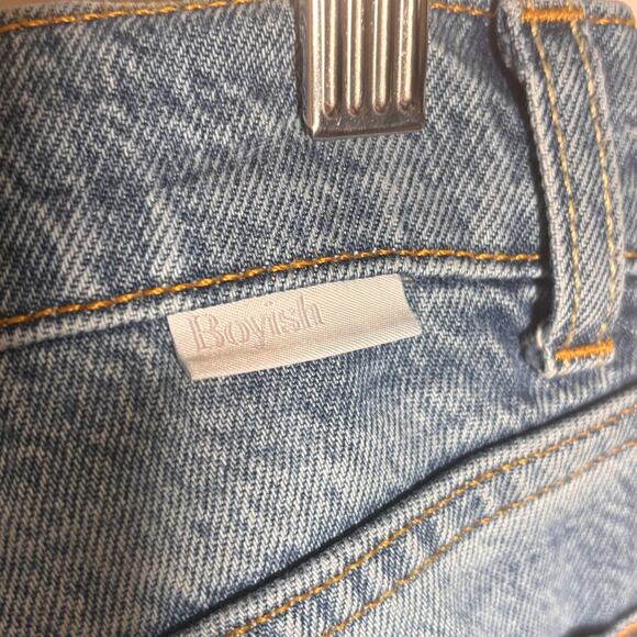 Boyish By HER The Billy High Rise Skinny Jeans 24 Medium Wash Blue Button Fly - Picture 10 of 10
